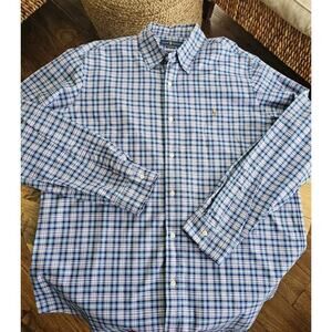 Ralph Lauren Classic Fit Pastel Plaid Shirt Men's XL Tall Preppy Spring Logo